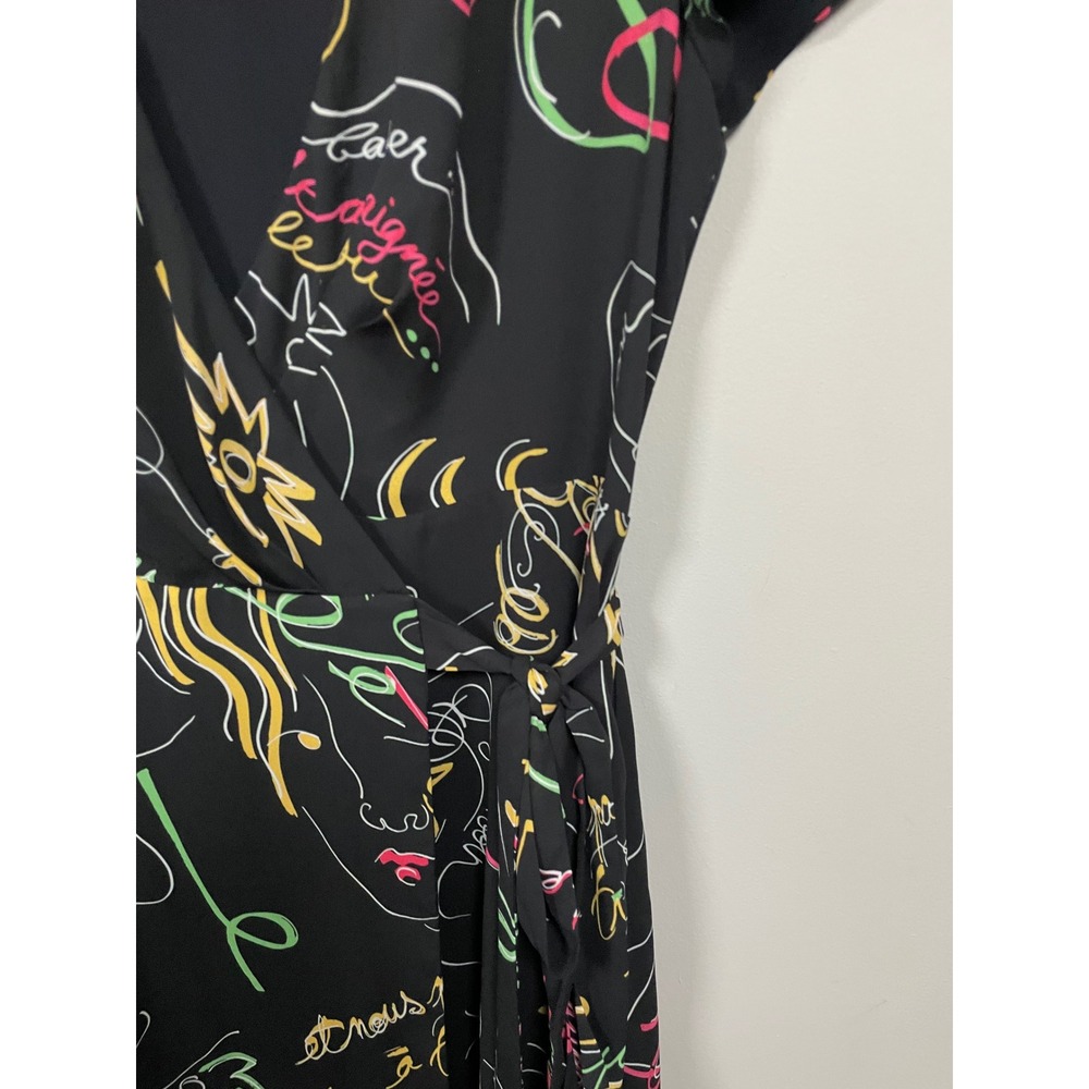 Aritzia Babaton Wallace Split Wrap Midi Dress in Doodle Print Size Small - Picture 5 of 12